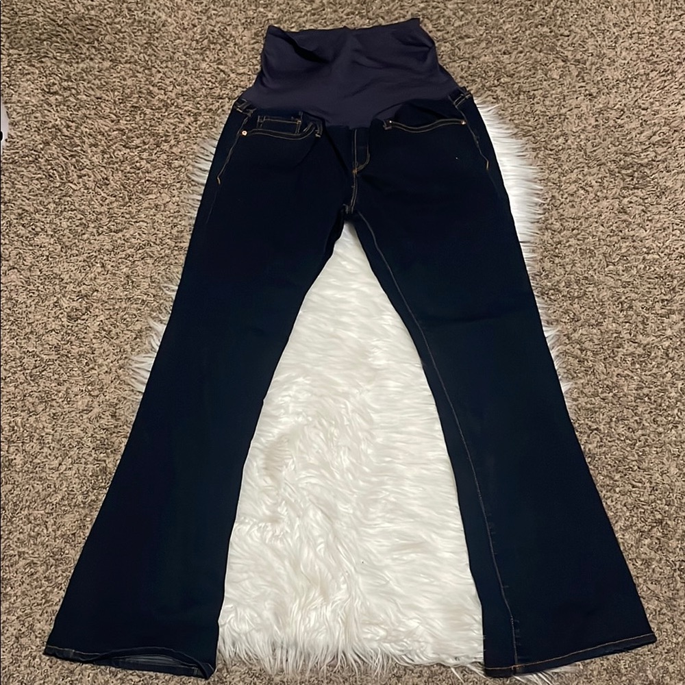 GAP Maternity Dark Navy Boot Cut Jeans with Panel